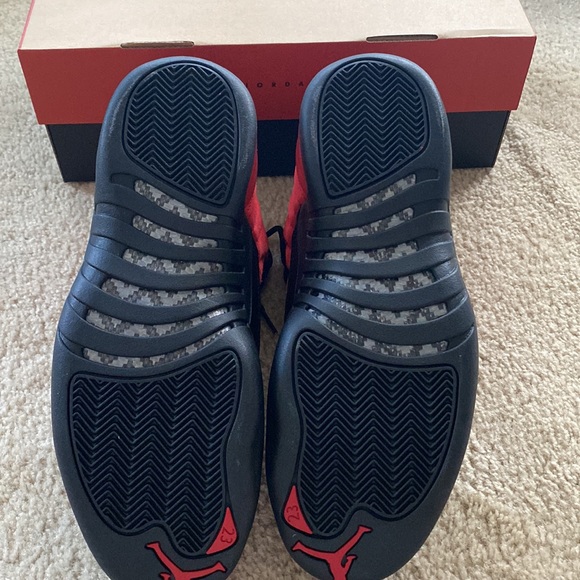 NWOT Air Jordan 12 Retro “Reverse Flu Game” Mens size 10 red w/ black accent main image 8